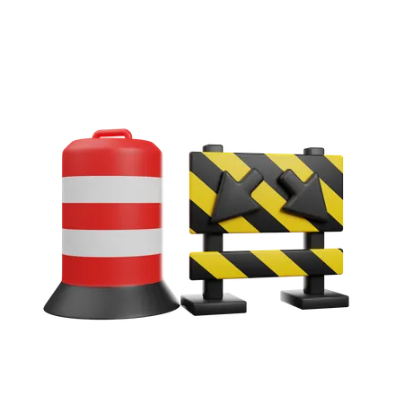 Traffic Barrier  3D Icon