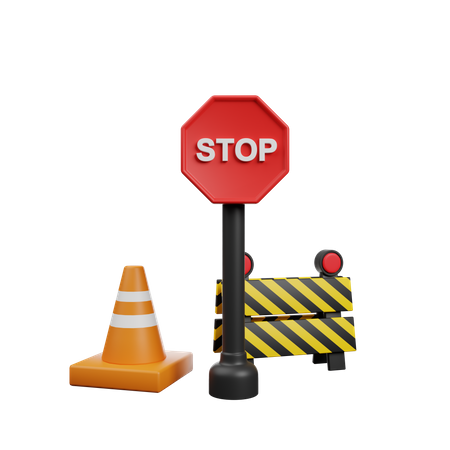 Traffic Barrier  3D Icon