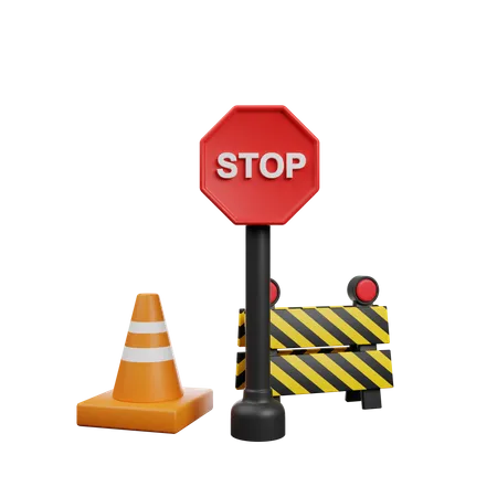 Traffic Barrier  3D Icon