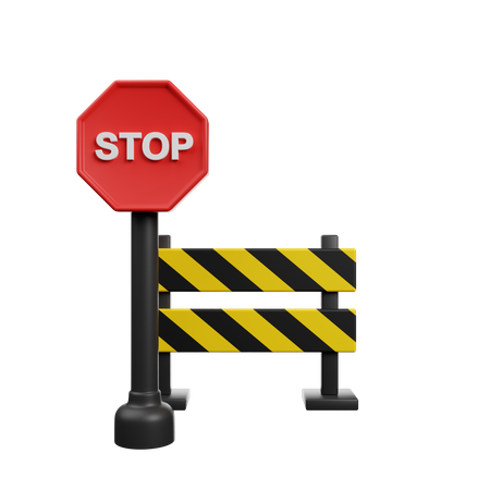 Traffic Barrier  3D Icon