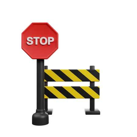 Traffic Barrier  3D Icon