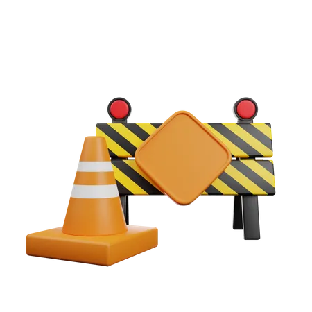 Traffic Barrier  3D Icon