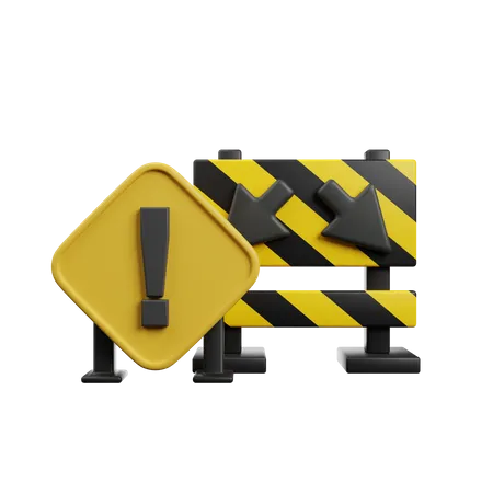 Traffic Barrier  3D Icon