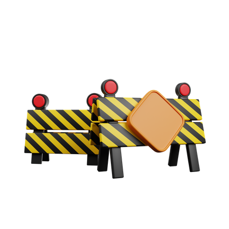 Traffic Barrier  3D Icon