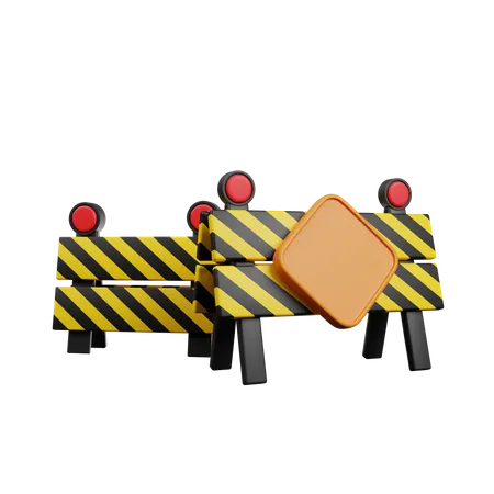 Traffic Barrier  3D Icon