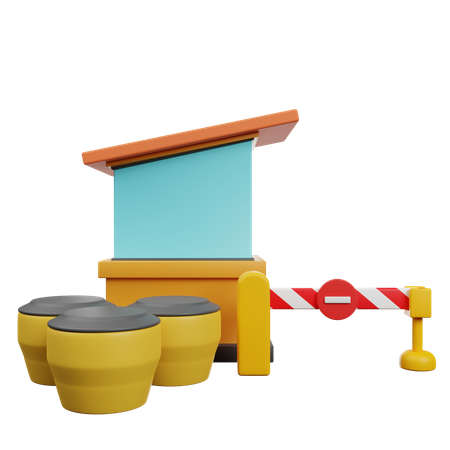 Traffic Barrier  3D Icon