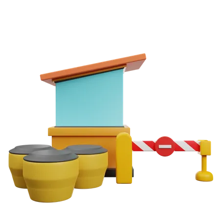 Traffic Barrier  3D Icon