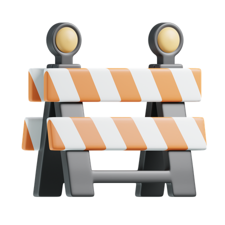 Traffic Barrier  3D Icon