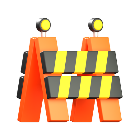 Traffic Barrier  3D Icon