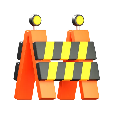 Traffic Barrier  3D Icon