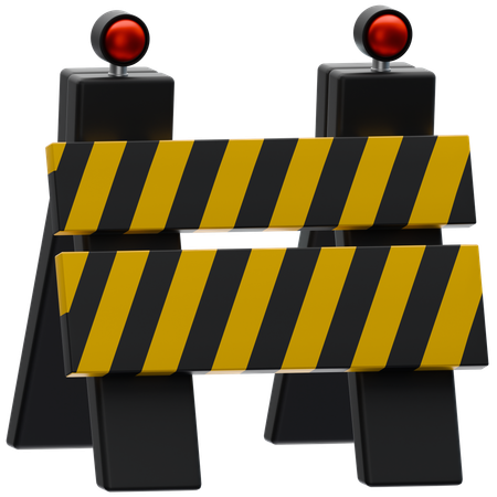 Traffic Barrier  3D Icon