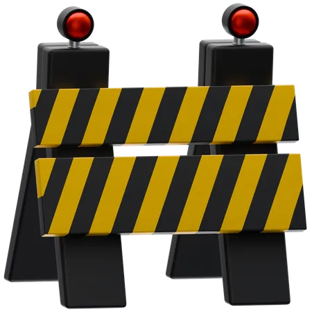 Traffic Barrier  3D Icon