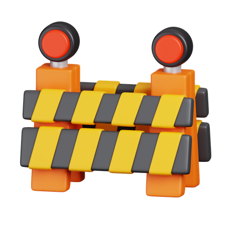 Traffic Barrier  3D Icon