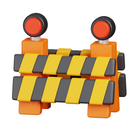 Traffic Barrier  3D Icon