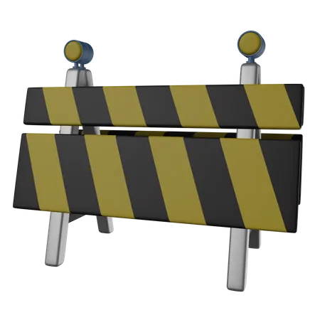 3 D Traffic Barrier Illustration 3D Icon