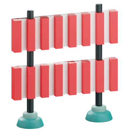 3 D Illustration Of A Barrier Installed On The Road 3D Icon
