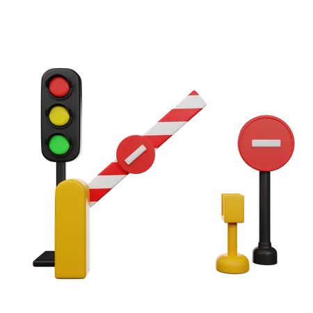 Traffic Barrier  3D Icon