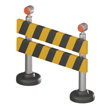 Construction Safety Featuring Traffic Barriers And Tools Ideal For Projects Related To Roadwork Infrastructure And Safety Measures 3 D Render Illustration 3D Icon