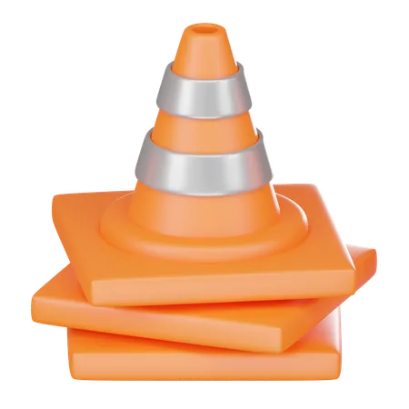 Three Traffic Cones 3 D Illustration 3D Icon