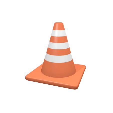 3 D Traffic Cone Icon Concept 3D Illustration