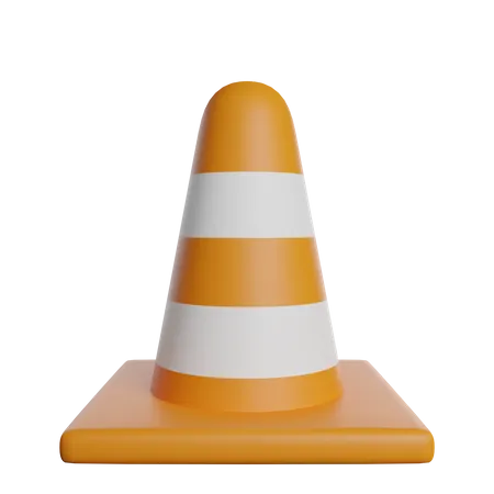 Cone Traffic Way Forbiden 3D Illustration