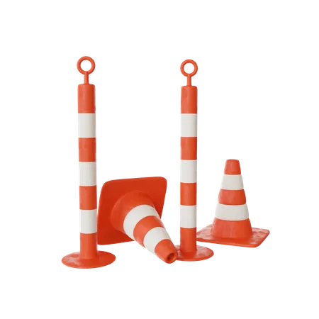 3 D Traffic Cone Construction 3D Icon