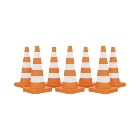 Traffic cones  3D Illustration