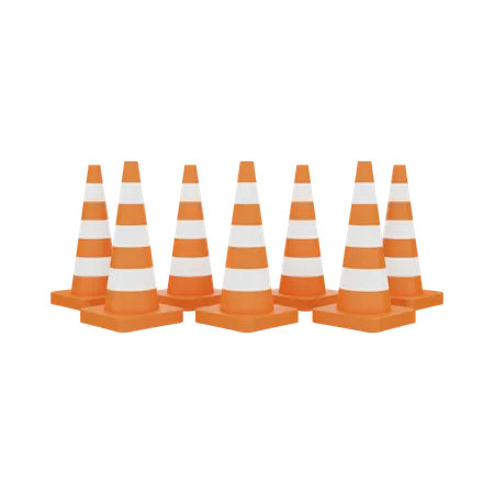 Traffic cones  3D Illustration