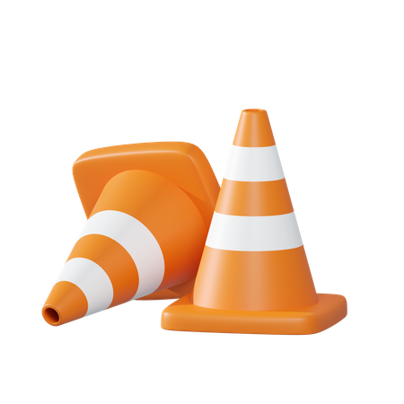 Traffic construction cone 3D Illustration