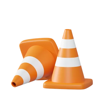 3 D Object Rendering Of Traffic Cone Under Construction Concept 3D Illustration