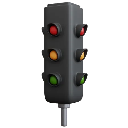 3 D Rendering Black Traffic Light Isolated 3D Icon