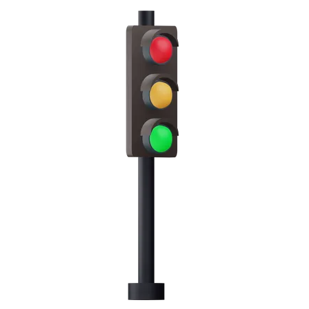 3 D Traffic Light Llustration Alpha Background 3D Icon