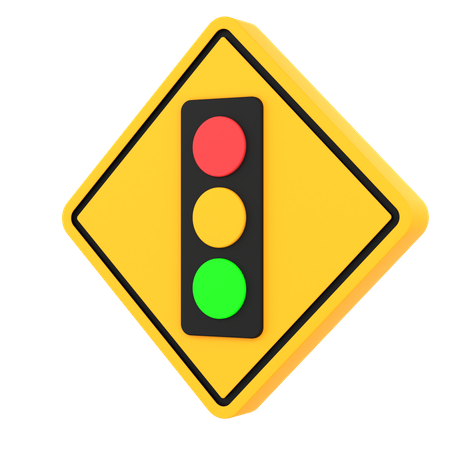 Traffic lights ahead sign  3D Icon