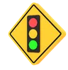 Traffic lights ahead sign