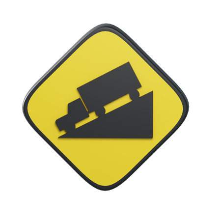 Traffic Sign Hill  3D Illustration