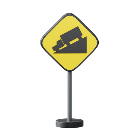 Traffic Sign Hill  3D Illustration