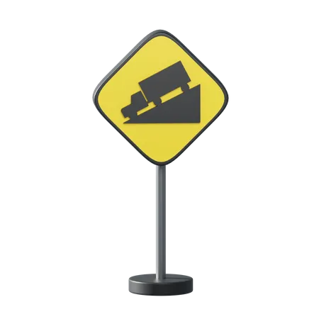 Traffic Sign Hill  3D Illustration