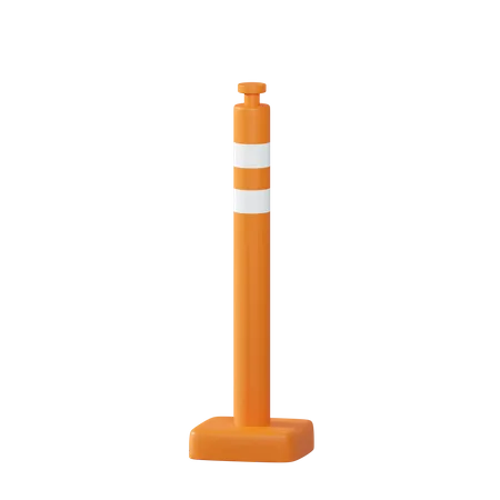 3 D Object Rendering Of Traffic Pillar Oragne Color 3D Illustration