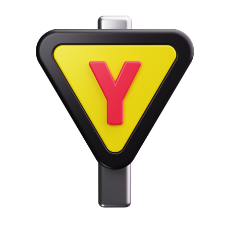 Traffic Yield  3D Icon