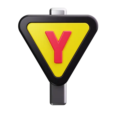 Traffic Yield  3D Icon