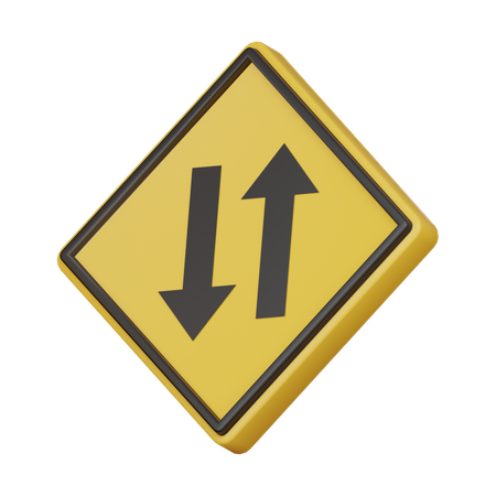 Panneau de signalisation à double sens  3D Icon