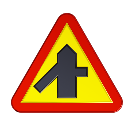 Panneau de signalisation de fusion de trafic  3D Icon