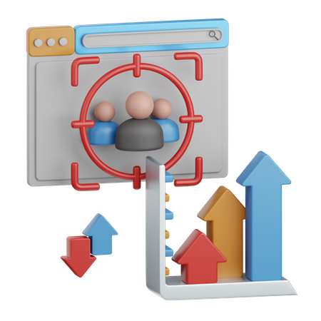 Tráfico del sitio web  3D Icon