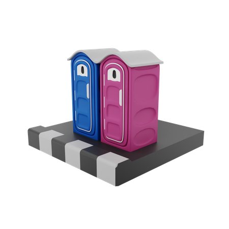 Tragbare Toilette  3D Illustration