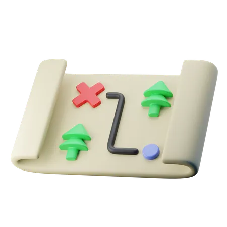 Trail Map  3D Icon