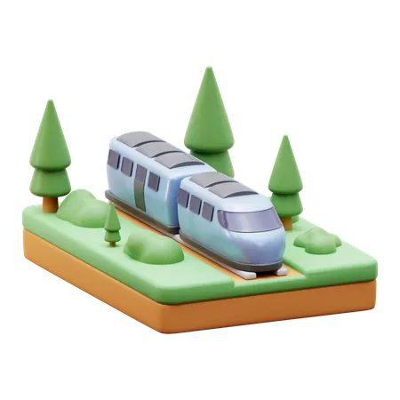 3 D Train Transportation Icon 3D Icon