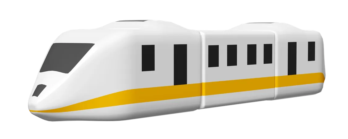 3 D Bullet Train Cartoon Sky Train Transport Toy Summer Travel Service Planning Traveler Tourism Train Isolated 3D Illustration