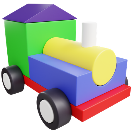 Train Block Toy  3D Icon