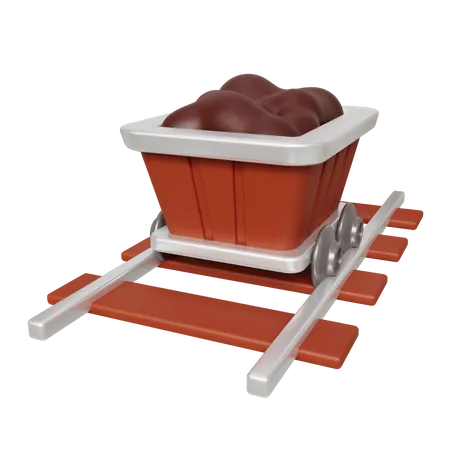 Train de wagons à charbon  3D Icon