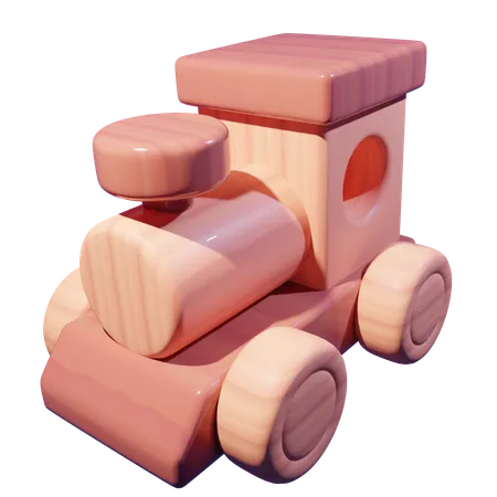 Train en bois  3D Icon